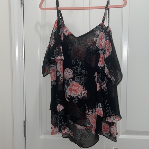 Floral cold shoulder blouse - Sz 0 - Picture 4 of 4